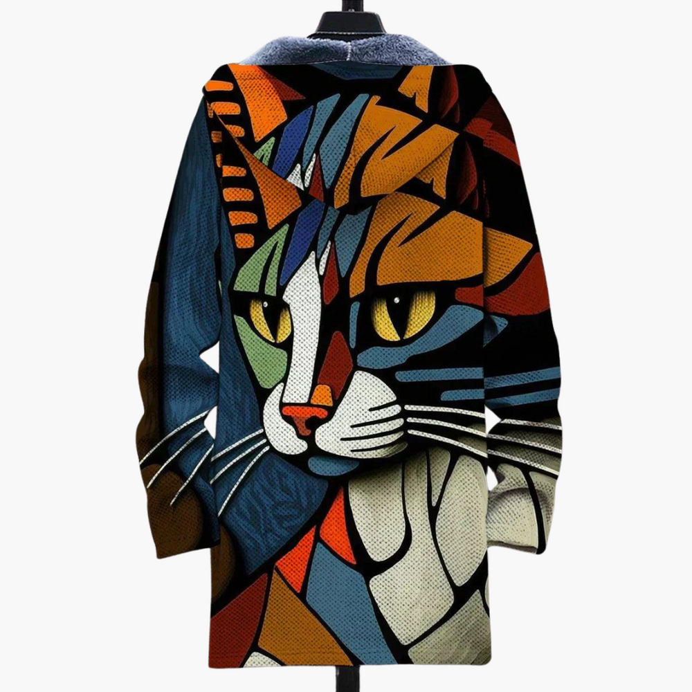 Men’s Zip-Up Hoodie with Hood and Graphic Print