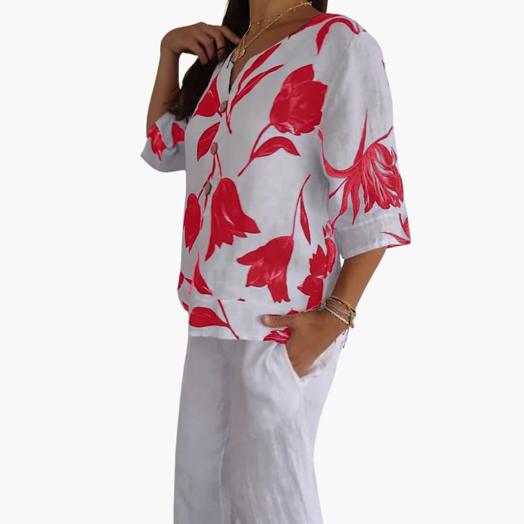 Women’s T-Shirt with V-Neck and Short Sleeves