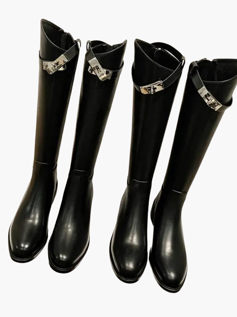 Women’s Knee-High Boots with Full-Length Shaft