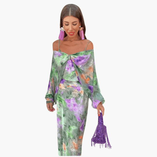 Women's Sleeveless Maxi Dress with Floral Print and Back Tie