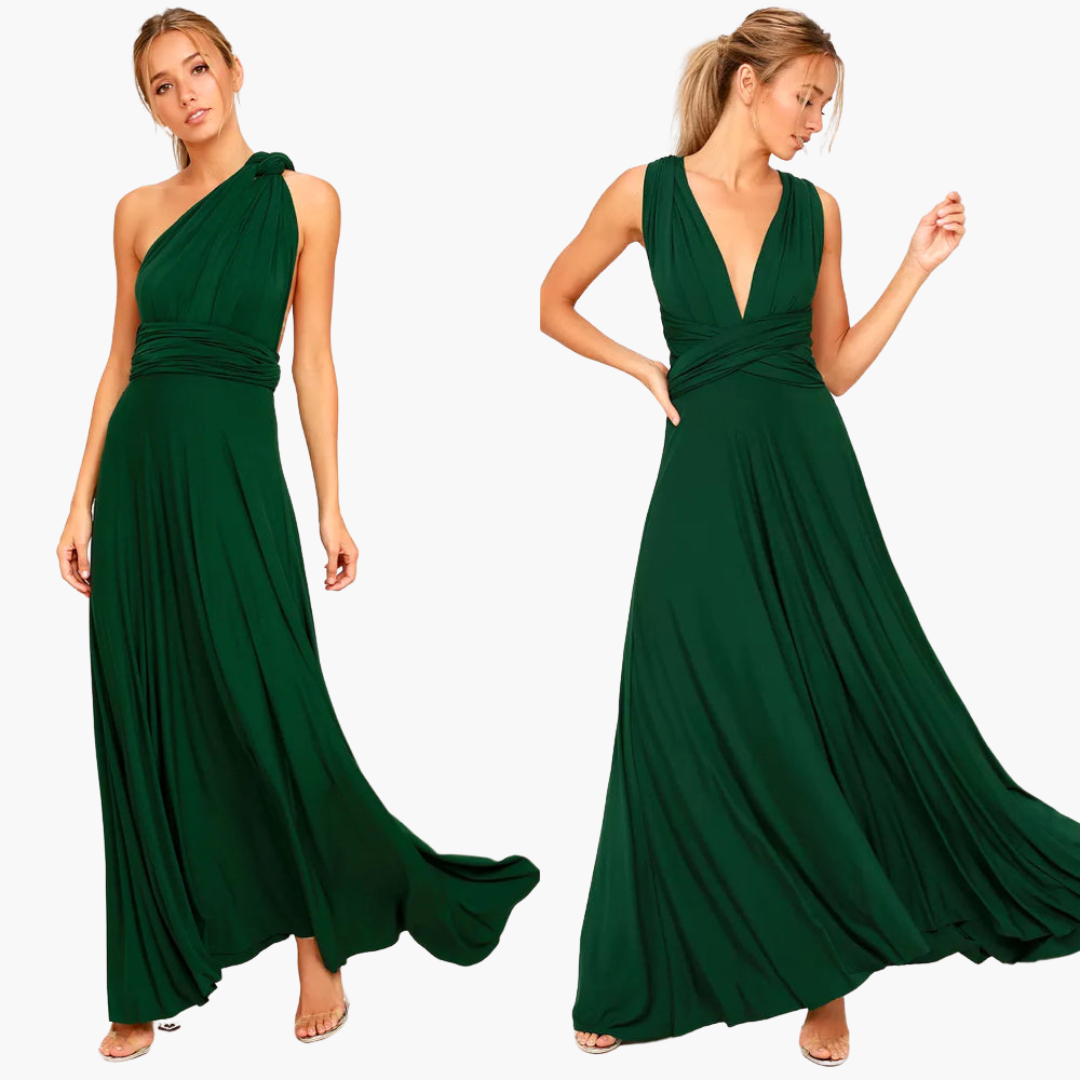 Women's Maxi Dress with Cross Back Detail and Tie Fastening