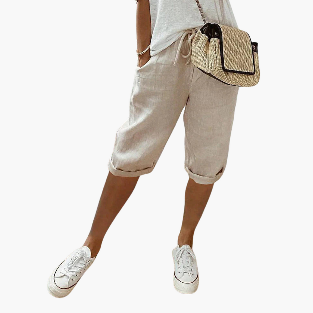 Women’s Shorts with Elasticated Waistband and Relaxed Fit