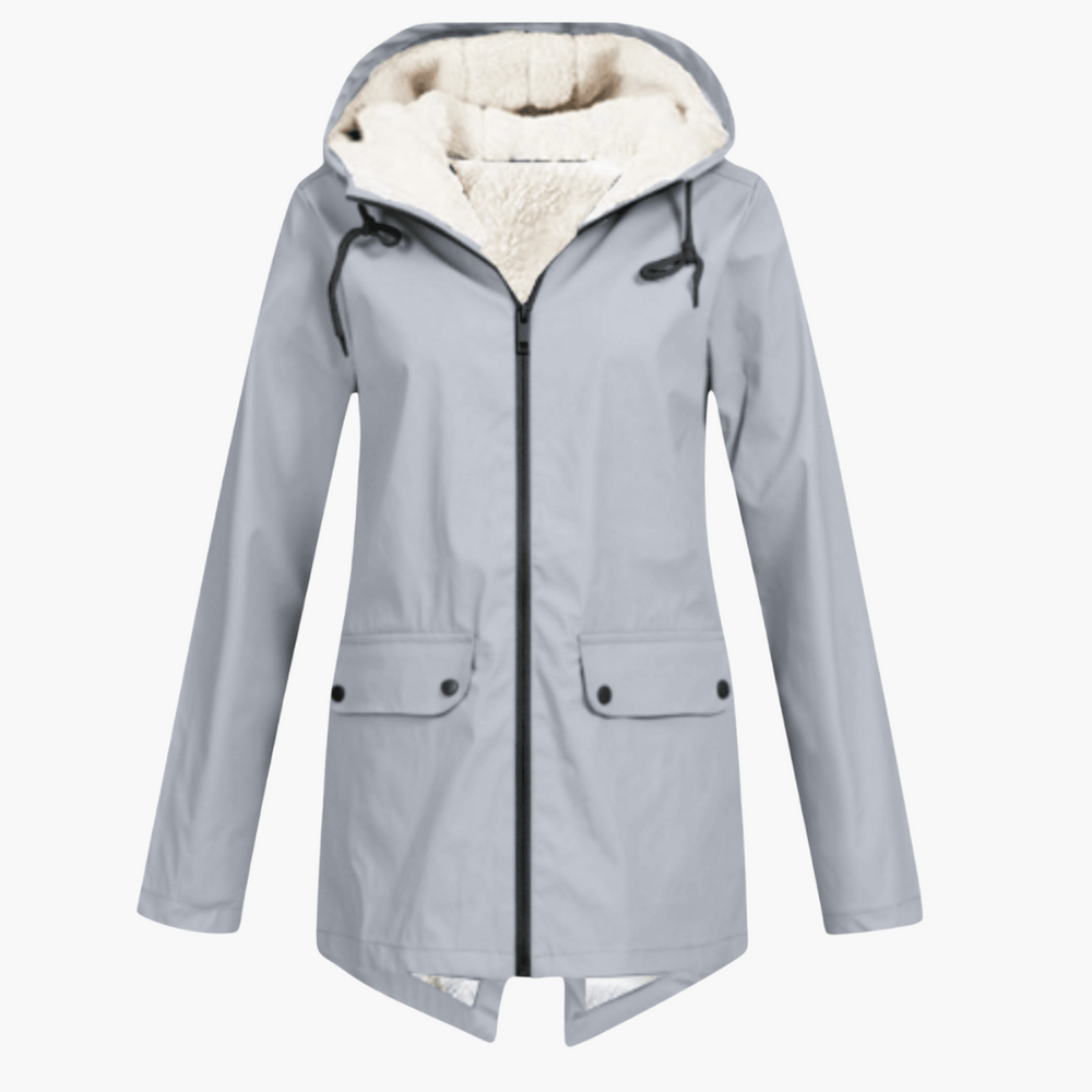 Women’s Hooded Winter Coat with Button-Up Front and Long Length