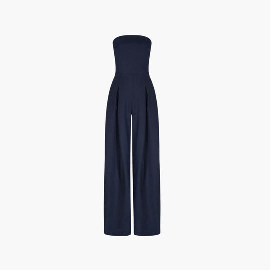 Women’s Straight-Leg Jumpsuit with Plain Woven Finish
