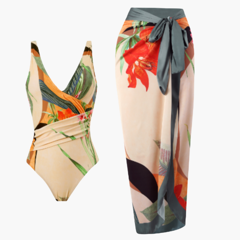 Women’s Swimsuit Set with Cover - Up and Fitted Silhouette