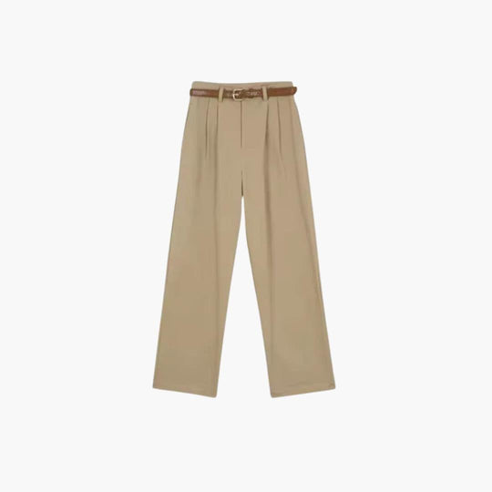 Women’s Trousers with High Waist and Pleated Design