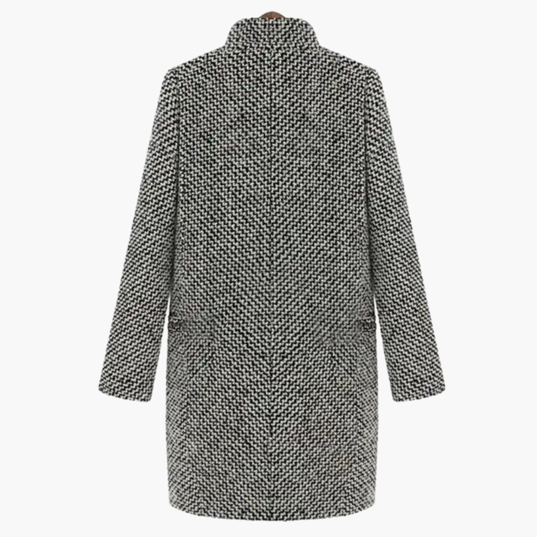 Women’s Longline Wool-Blend Trench Coat with Tailored Fit