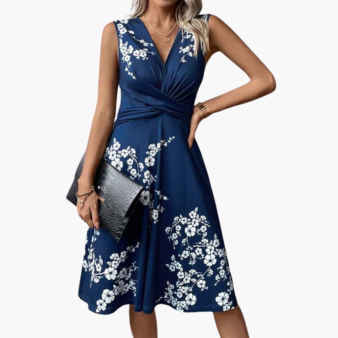 Women's Off-Shoulder Midi Dress with Smocked Waist and Puff Sleeves