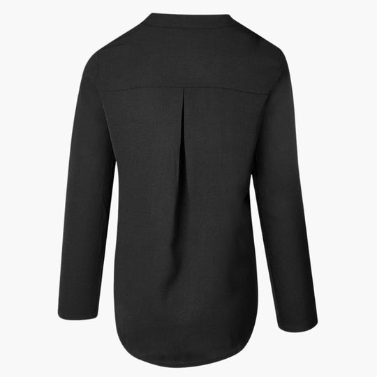 Women’s Long-Sleeve Blouse with V-Neck and Sequins