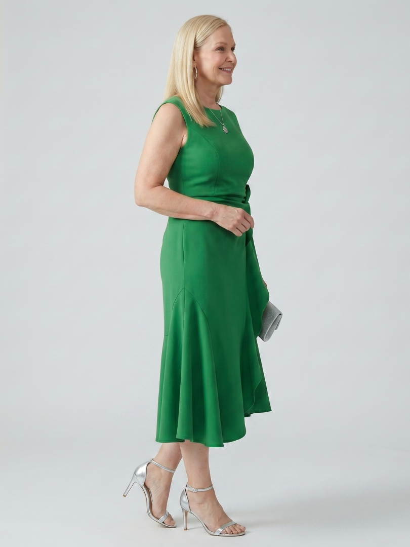 Voren | Simple Drape Midi Dress