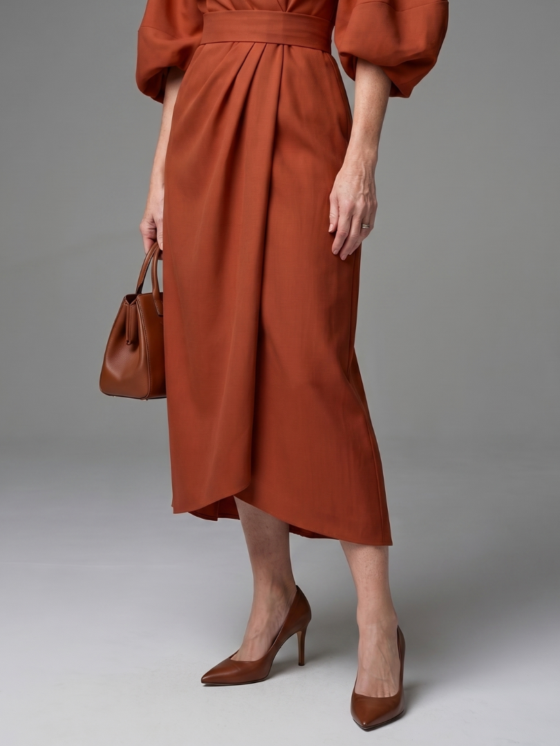 Beryl | Sculpted Waist Panel Midi Dress