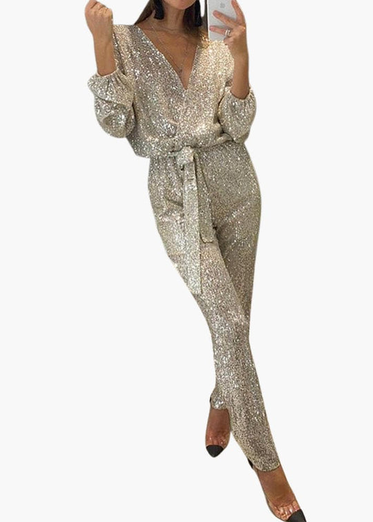 Women’s Sequin Jumpsuit with Shaped Fit