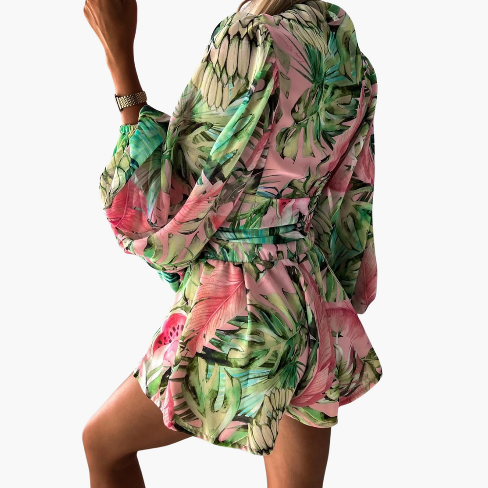 Women’s Playsuit with Wrap Front and Structured Design