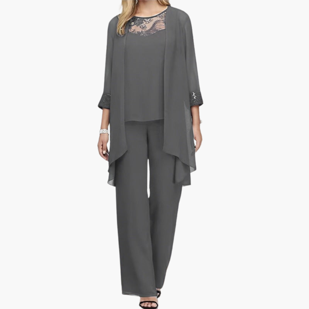 Women’s Three-Piece Suit with Tailored Jacket and Trousers