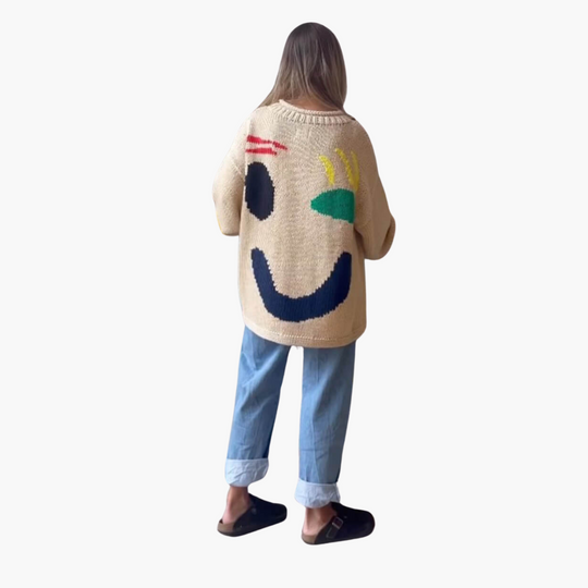 Women’s Jumper with Crew Neck and Cable Knit