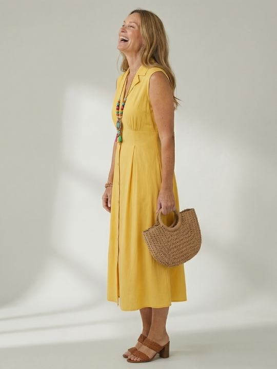 Celyn | Stack Button Midi Dress