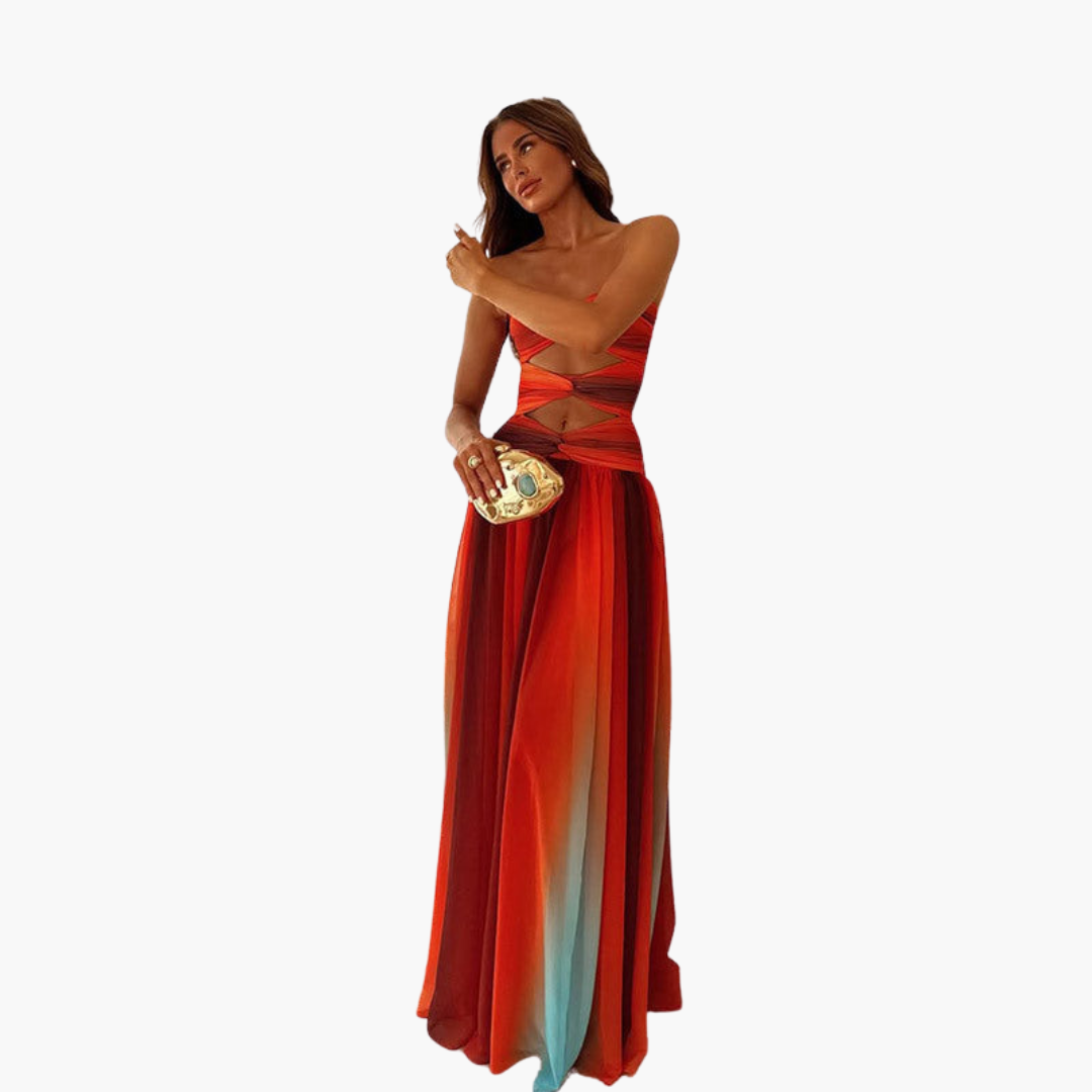 Women’s Maxi Dress with Cut Out and Gradient