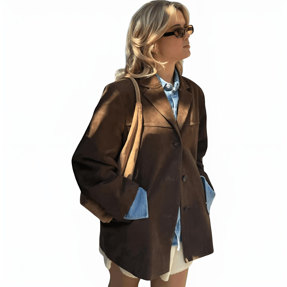 Women’s Blazer with Button Front and Oversized Fit