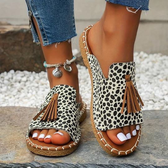 Women's Comfortable Flat Sandals with Cushioned Footbed and Slip-On Design