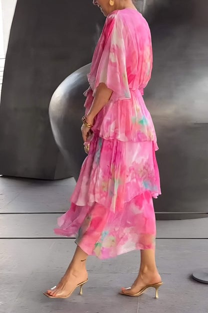 Women's Maxi Dress with Bohemian Print and Flowing Silhouette