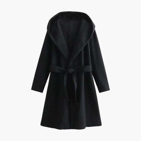 Women’s Trench Coat with Hood and Belted Waist