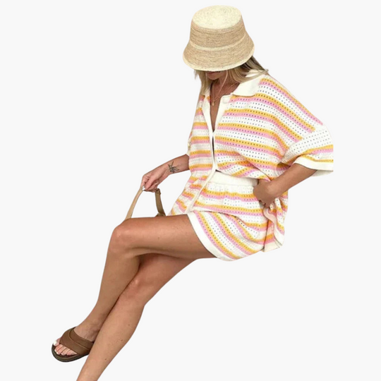 Women’s Two-Piece Summer Set with Crochet Detail
