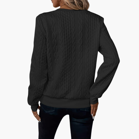 Cable Knit Zip Sweater – Women's Long Sleeve Pullover - Made by Jessica
