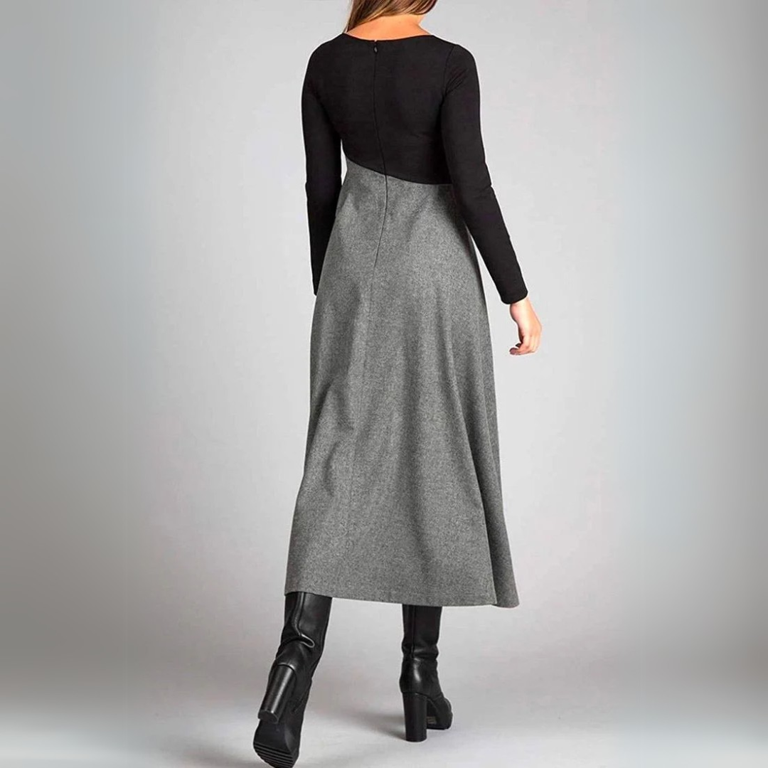 Women's Dress with A-Line Cut and Pleated Skirt