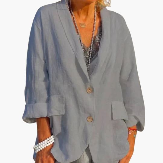 Women’s jacket with button fastening and patch pockets