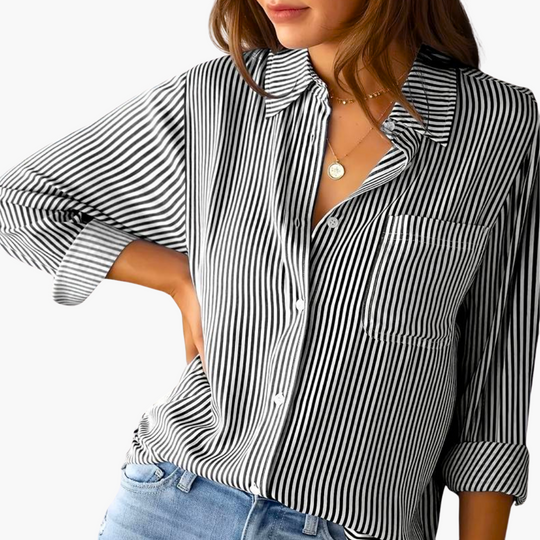Women’s Blouse with Long Sleeves and Relaxed Fit