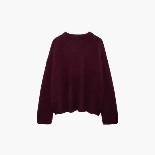 Burgundy Knit Sweater for Women - Cozy & Stylish Comfort - Made by Jessica