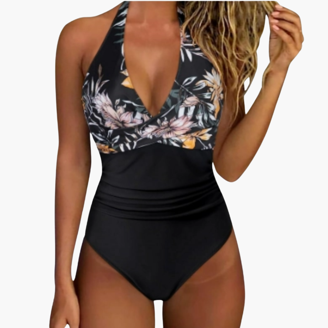 Women’s One-Piece Swimsuit with V-Neck