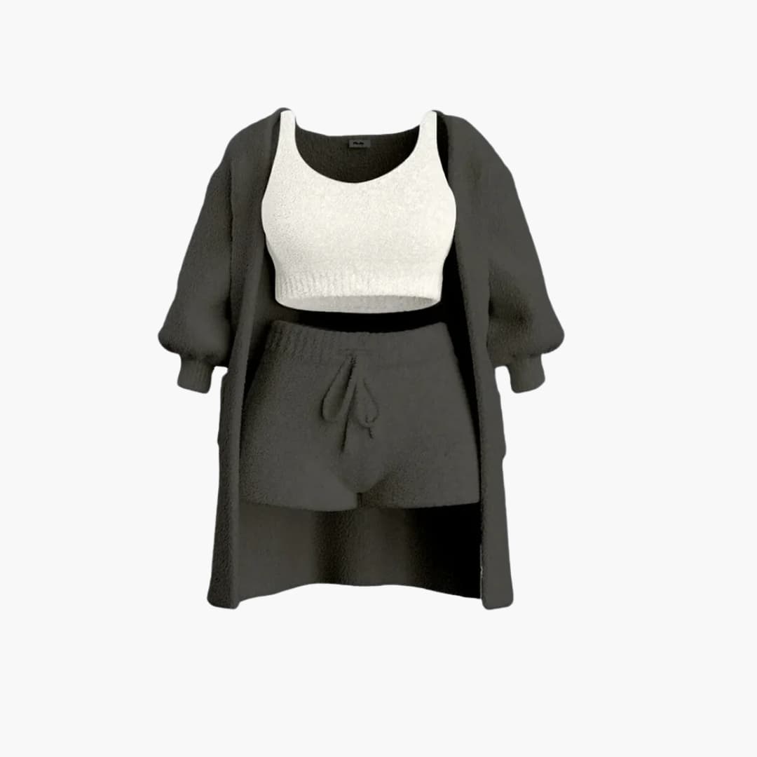 Women’s Loungewear Set with Cardigan and Shorts
