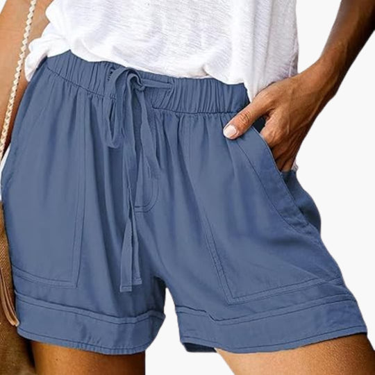 Women's Casual Summer Shorts with Elastic Waistband and Drawstring