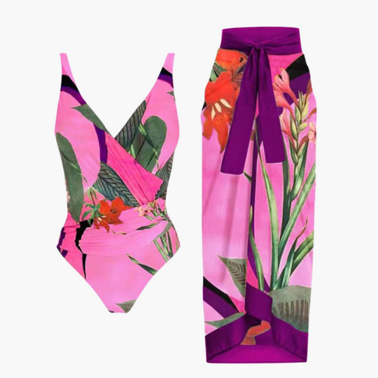 Women’s Swimsuit Set with Cover - Up and Fitted Silhouette