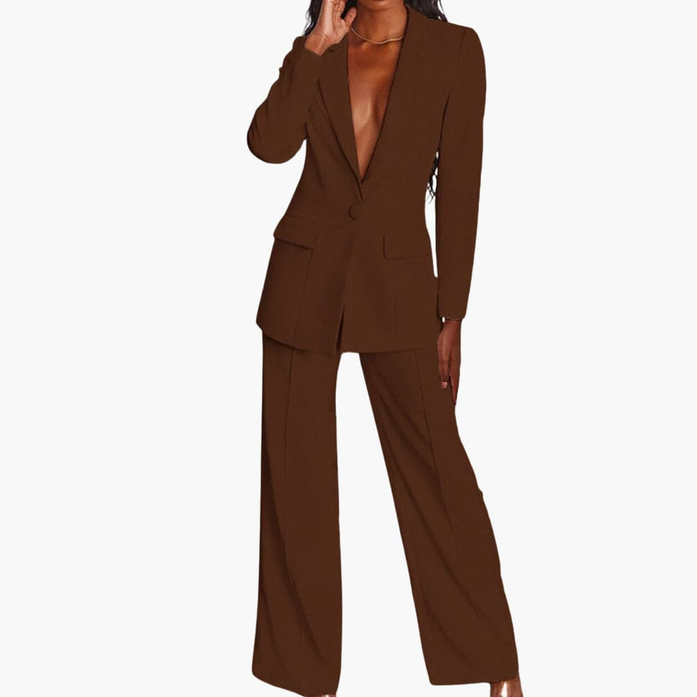 Women's Suit Set with Blazer and Trousers