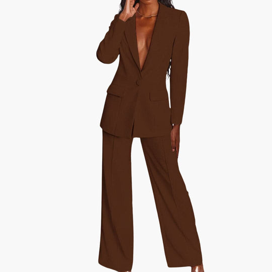 Women's Suit Set with Blazer and Trousers
