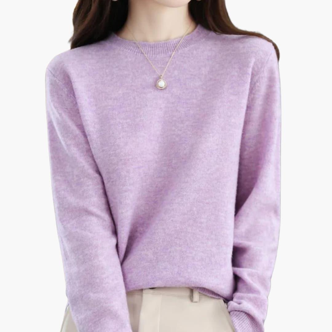 Women’s Chunky Knit Jumper with Long Sleeves and Round Neckline