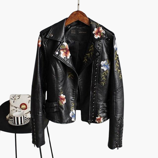 Women’s Jacket with Floral Embroidery and Structured Fit