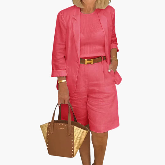 Women’s Two-Piece Set with Blazer and Shorts
