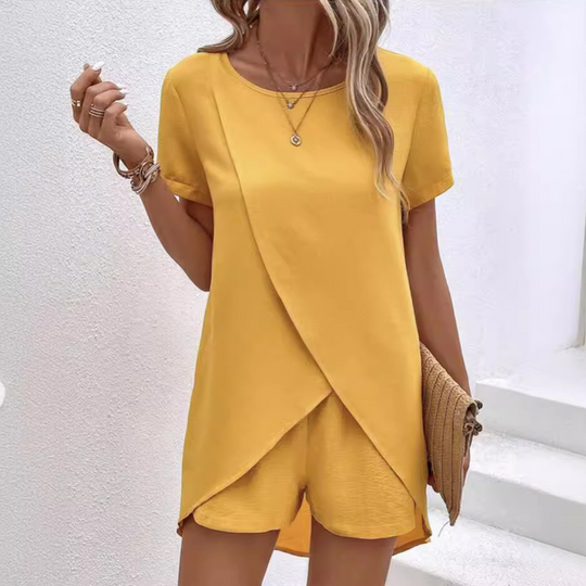 Women's Summer Co-ord Lounge Set with Relaxed Fit and Elegant Design