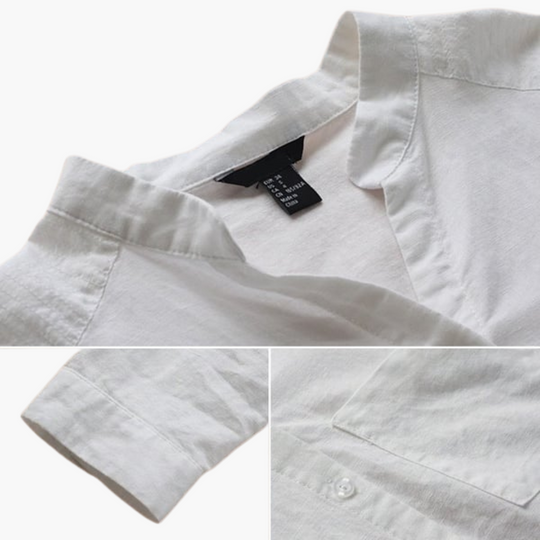 Women's Blouse with Button Front and Stand Collar