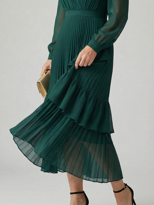Aris | Fluid Drape Midi Dress