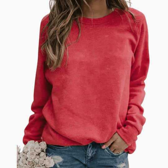 Women’s Knit Pullover with Loose Fit and Striped Pattern