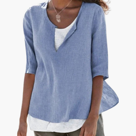 Casual Layered Blouse for Women - Relaxed Summer Style - Made by Jessica
