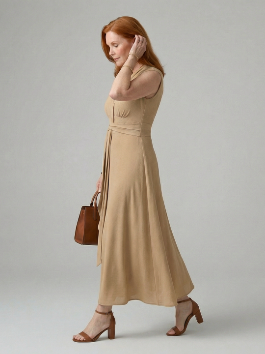 Orin | Clean Tie Midi Dress