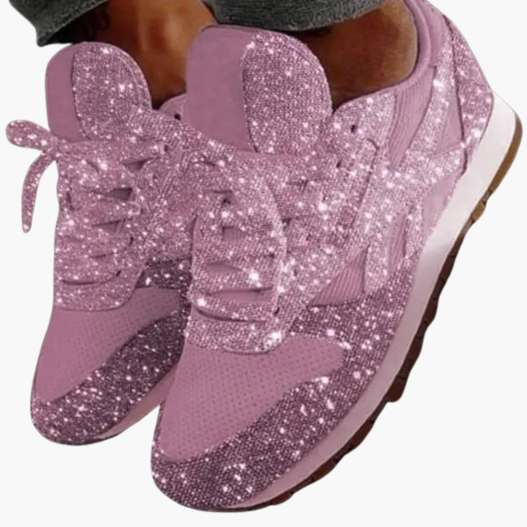 Women’s Trainers with Low-Top and Glitter Embellishments