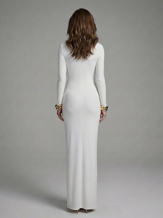 Jessamine | Long Sleeve Cutout High Neck Maxi Dress
