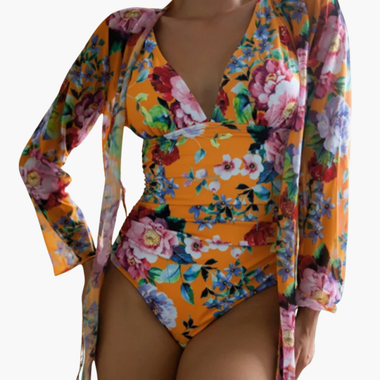 Women’s One-Piece Swimsuit with Wrap-Style Front