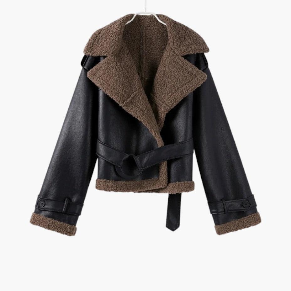 Women’s Trench Coat with Hood and Belted Waist